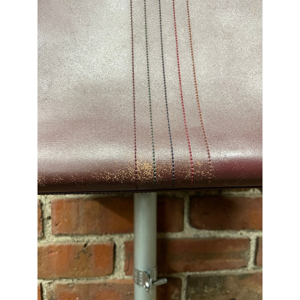 Missoni Leather Tote Bag Burgundy Textured Stitch Shoulder Purse Womens M VTG - Picture 5 of 16
